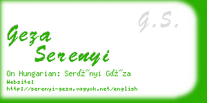 geza serenyi business card